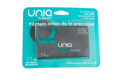 uniq smart pre erección preservativo sin latex 3uds