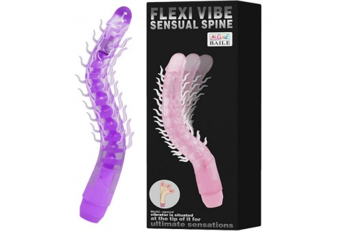 flexi vibe sensual spine bendable vibrating dildo lila 235 cm