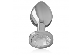 intense plug anal metal con cristal plata talla l