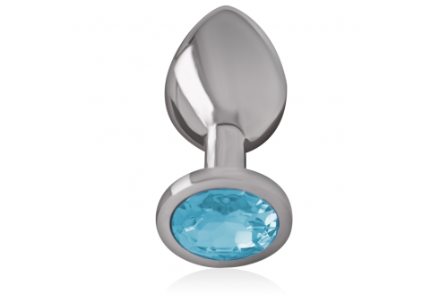 intense plug anal metal con cristal azul talla m