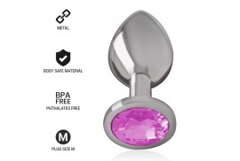 intense plug anal metal con cristal rosa talla m