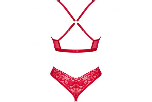 obsessive lacelove set dos piezas cupless rojo xs s