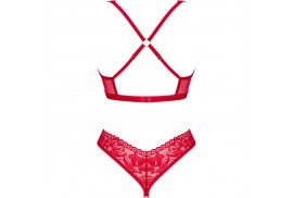 obsessive lacelove set dos piezas cupless rojo xs s