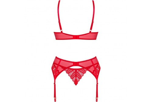 obsessive ingridia set dos piezas crotchless rojo xs s