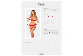 obsessive ingridia set dos piezas crotchless rojo xs s