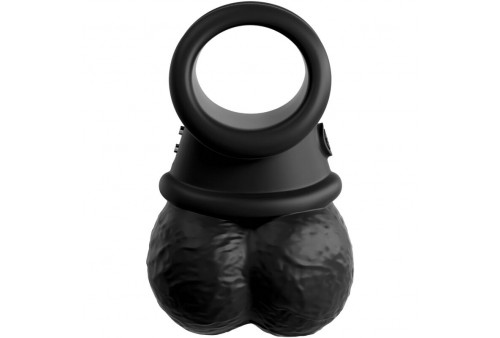 king cock elite anillo con testiculos de silicona vibrador