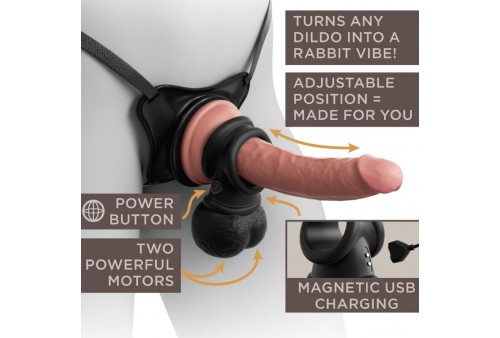 king cock elite anillo con testiculos de silicona vibrador