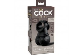 king cock elite anillo con testiculos de silicona vibrador