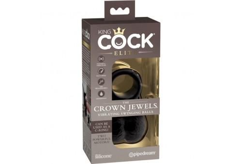 king cock elite anillo con testiculos de silicona vibrador