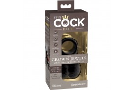 king cock elite anillo con testiculos de silicona vibrador