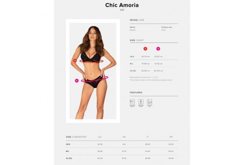 obsessive chic amoria set 2 piezas sin copa xs s