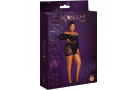 moonlight modelo 7 vestido manga larga negro talla unica plus size