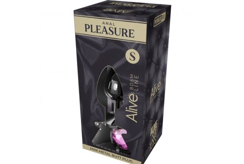 alive anal pleasure mini plug metal rosa talla s