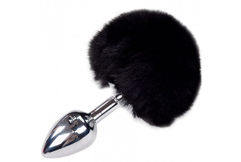 alive anal pleasure plug liso metal pompon negro talla m