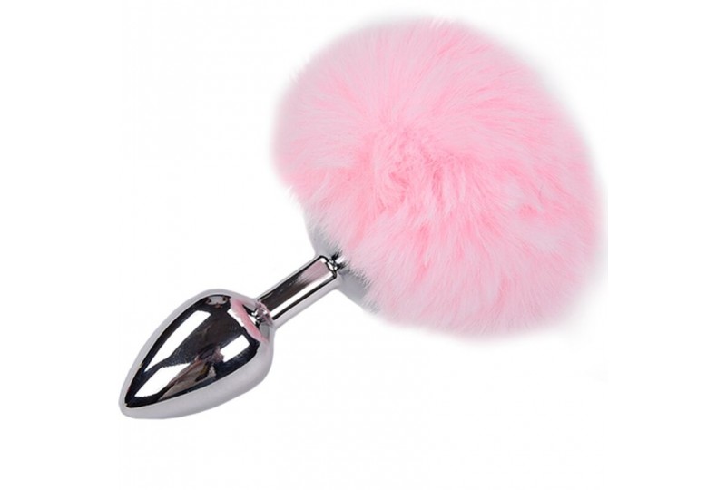 alive anal pleasure plug liso metal pompon rosa talla s