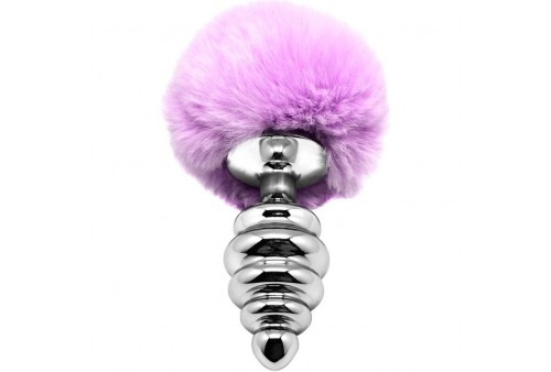 alive anal pleasure plug espiral metal pompon violeta talla s