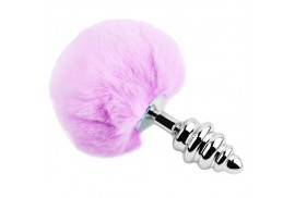 alive anal pleasure plug espiral metal pompon violeta talla l