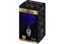 alive anal pleasure plug espiral metal pompon violeta oscuro talla s