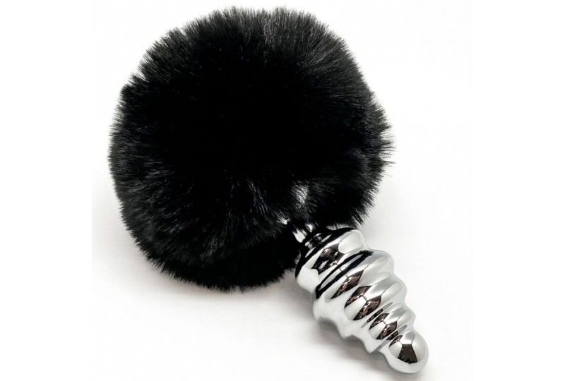 alive anal pleasure plug espiral metal pompon negro talla s