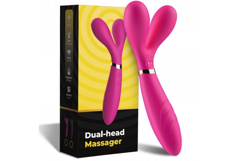 armony y wand masajeador vibrador cabeza doble fucsia