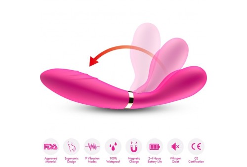 armony y wand masajeador vibrador cabeza doble fucsia