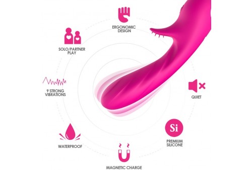 armony romance vibrador con estimulador fucsia