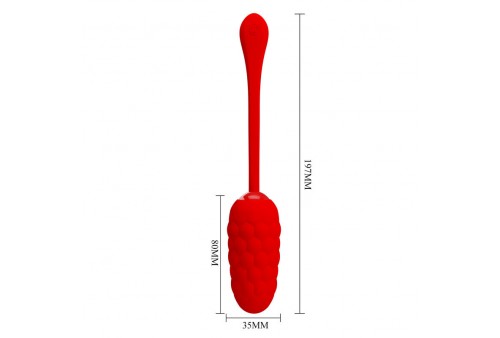 pretty love huevo vibrador con textura marina recargable rojo