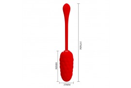 pretty love huevo vibrador con textura marina recargable rojo