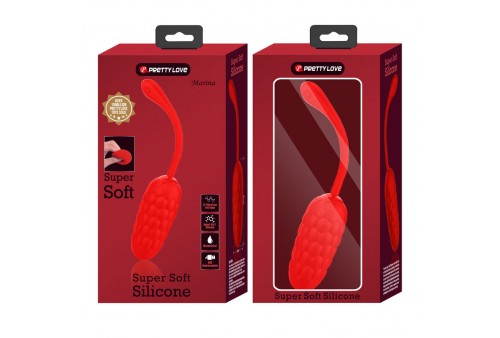 pretty love huevo vibrador con textura marina recargable rojo