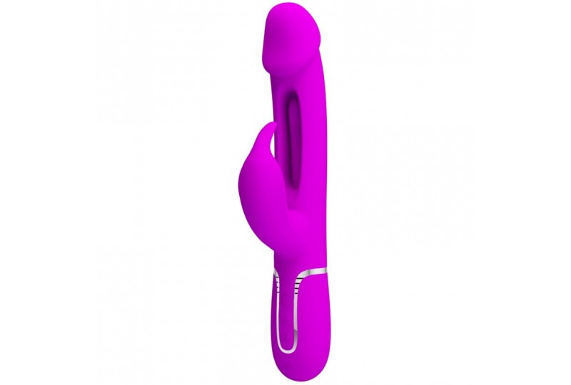 pretty love kampas vibrador rabbit 3 en 1 multifunción con lengua violeta