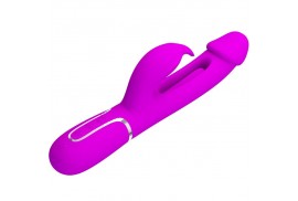 pretty love kampas vibrador rabbit 3 en 1 multifunción con lengua violeta