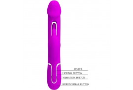 pretty love kampas vibrador rabbit 3 en 1 multifunción con lengua violeta