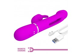 pretty love kampas vibrador rabbit 3 en 1 multifunción con lengua violeta