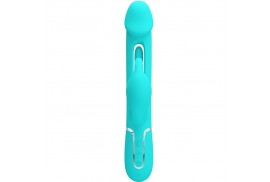 pretty love kampas vibrador rabbit 3 en 1 multifunción con lengua verde agua