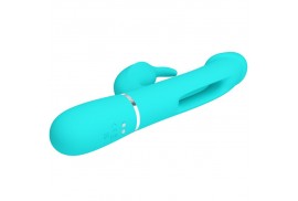 pretty love kampas vibrador rabbit 3 en 1 multifunción con lengua verde agua