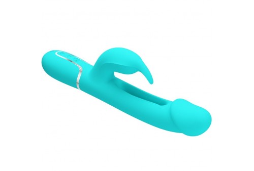 pretty love kampas vibrador rabbit 3 en 1 multifunción con lengua verde agua