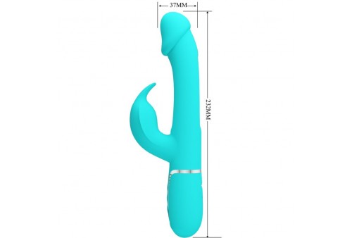 pretty love kampas vibrador rabbit 3 en 1 multifunción con lengua verde agua