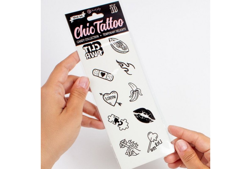 secret play set de 10 tattoos temporales candy collection