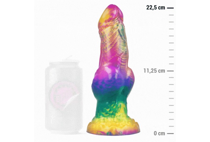 epic iris dildo con testículos arcoíris de placer