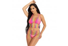 leg avenue set top pantalon rejilla multicolor