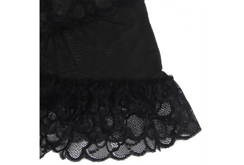 subblime babydoll con tirantes ajustables y estampado floral de encaje transparente negro s m