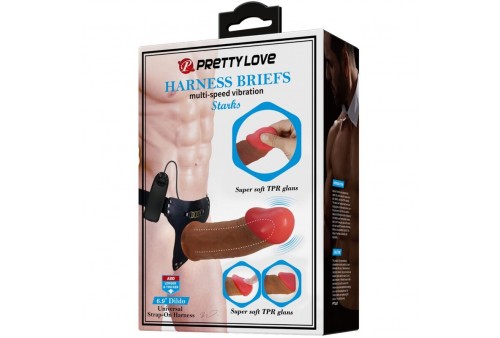 pretty love harness briefs starks vibración multi velocidad dildo 175 cm moreno