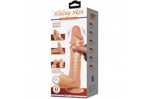 pretty love sliding skin series dildo realístico con ventosa piel deslizante natural 24 cm