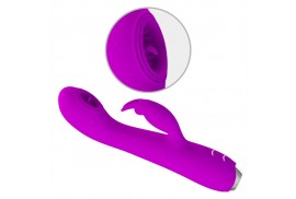 pretty love rachel vibrador recargable con succionador morado