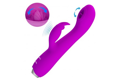 pretty love rachel vibrador recargable con succionador morado