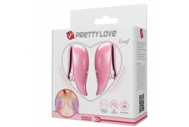 pretty love leaf pinzas vibratorias para pezones rosa