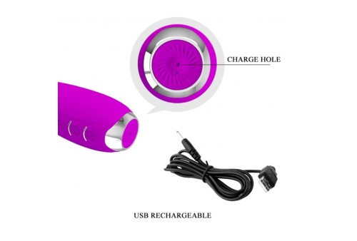 pretty love hector vibrador electroshock recargable impermeable morado