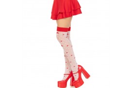 leg avenue calcetines altos champiñones rojo blanco