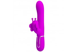 pretty love vibrador rabbit multifunción 4 en 1 mariposa fucsia