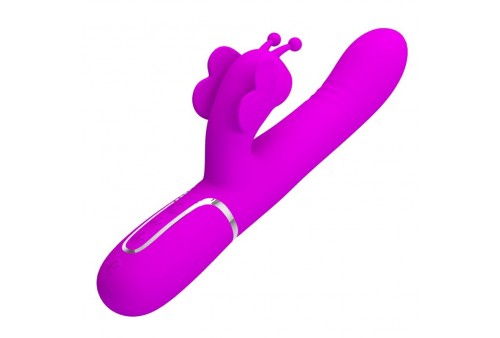 pretty love vibrador rabbit multifunción 4 en 1 mariposa fucsia